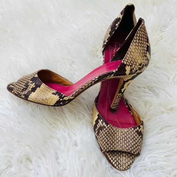 KATE SPADE snake python print open toe heels shoes - Picture 5 of 9